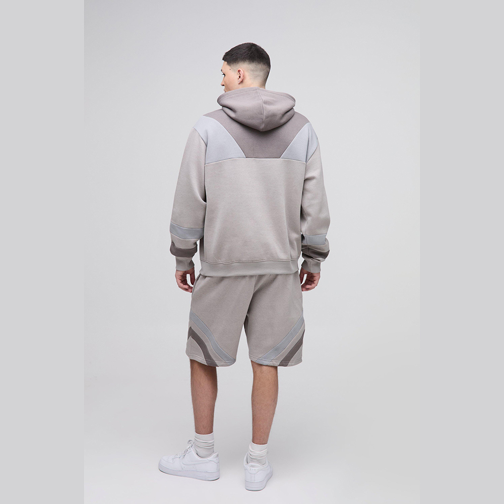 Oversized Man Colour Block Short Tracksuit