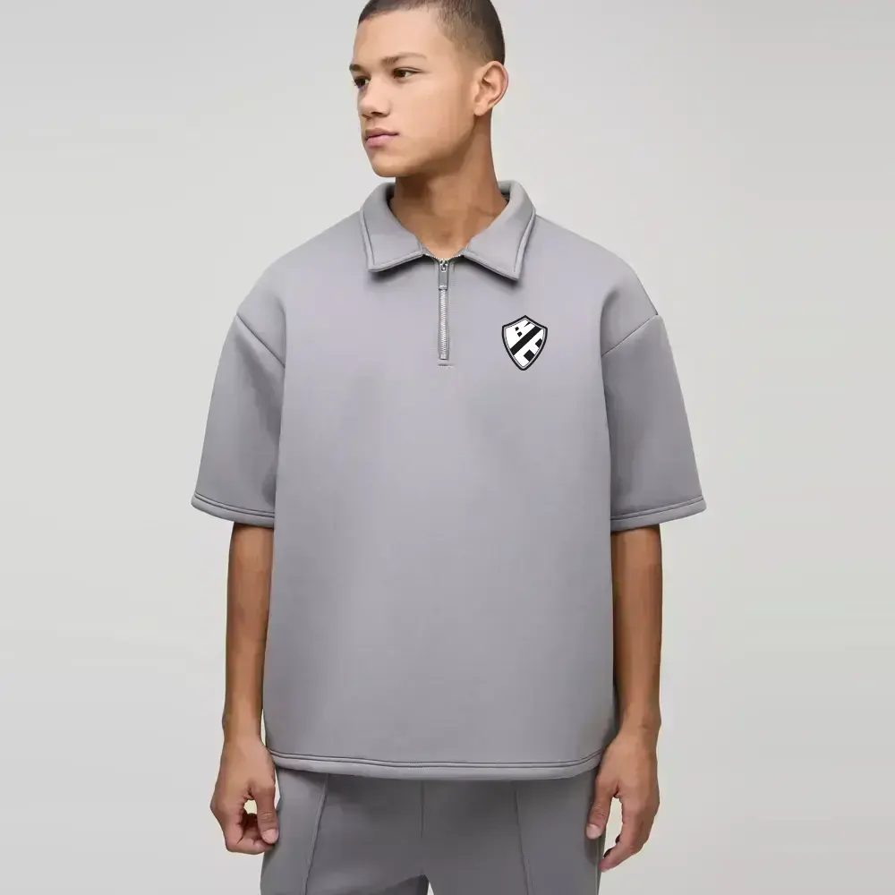 Oversized Short Sleeve Bonded Scuba Polo